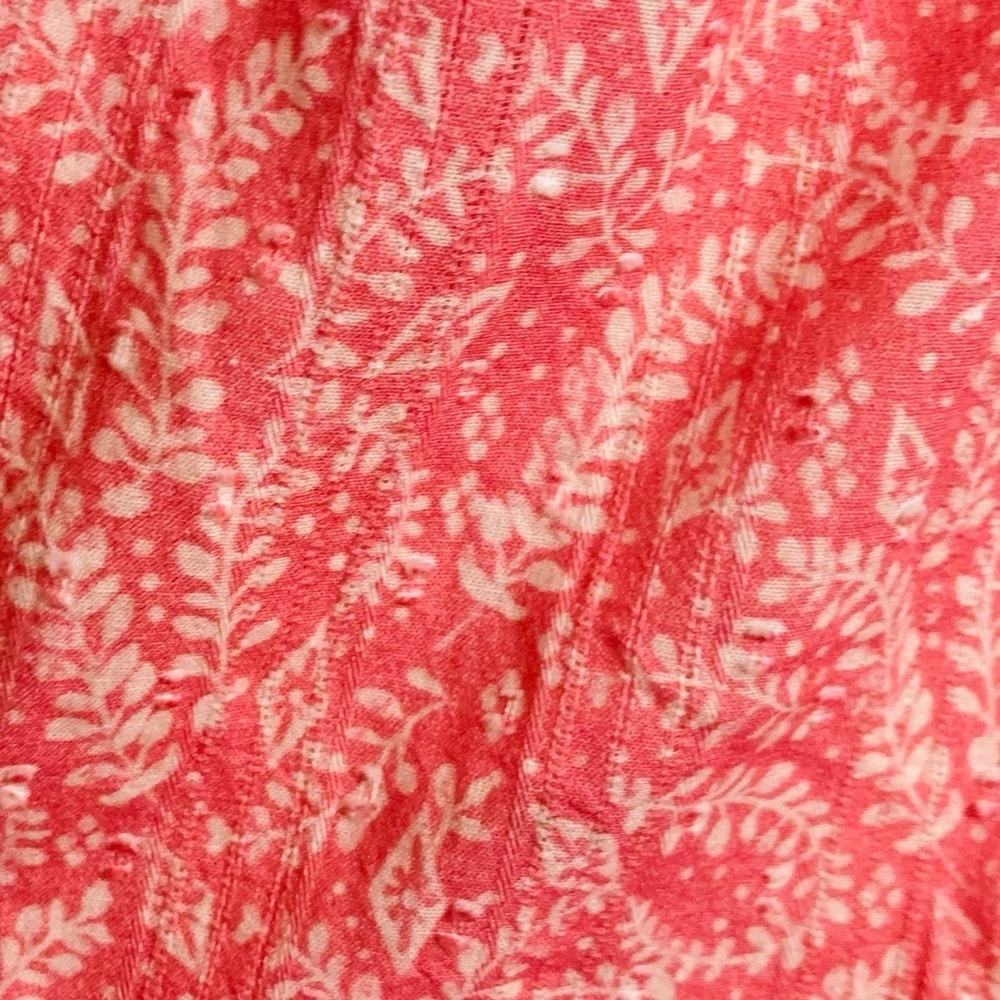 Anthropologie Pilcro pink floral babydoll mini dress with gathered sleeves. L - Picture 9 of 13